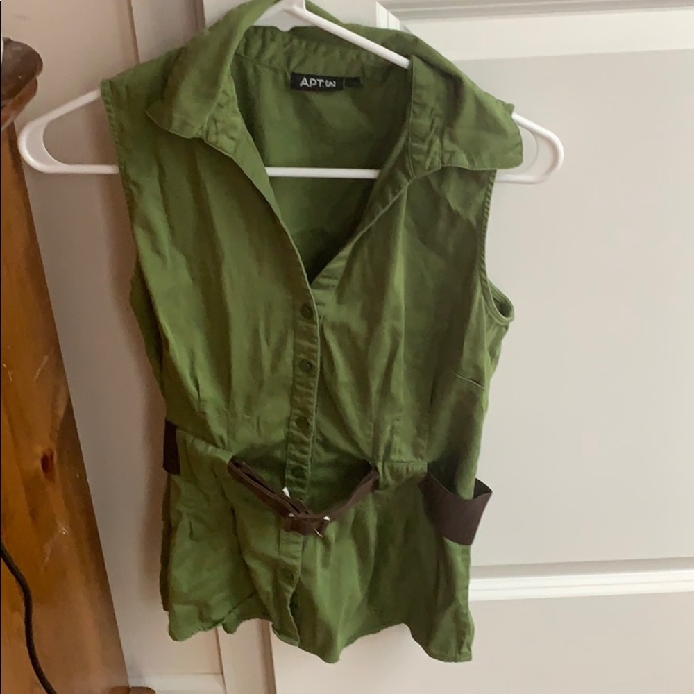Green Apt. 9 Belted Sleeveless Top